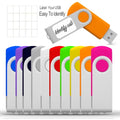 32GB USB Flash Drive 10 Pack, USB Drives 32GB JBOS USB Memory Stick Swivel Gig Stick USB Flash Drives 32GB USB2.0 Pendrive, Thumb Drives 10 Pack, Zip Drive, Jump Drive, 32GB USB (Mixed Colors)