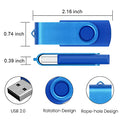 2GB 20 Pack Flash Drives Bulk, ABLAZE USB 2.0 Thumb Drives Bulk with Lanyards Swivel Memory Stick Bulk Flash Drives 20 Pack 2GB Pendrive Jump Drive USB 20 Pack (2GB 20 Pack, Blue)