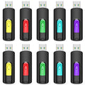 Aiibe 32GB Flash Drive 10 Pack 32GB USB Flash Drives Thumb Drive USB 2.0 Memory Stick Zip Drive USB Drives Bulk (32GB, 10 Pack, 5 Colors)