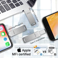 Apple MFi Certified Photo Stick, 3 in 1 iPhone Flash Drive 512GB, iPhone Memory Stick for Photo Storage iPhone Thumb Drive External Storage Compatible for iPhone/PC/iPad/More Devices