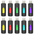 Aiibe 32GB Flash Drive 10 Pack 32GB USB Flash Drives Thumb Drive USB 2.0 Memory Stick Zip Drive USB Drives Bulk (32GB, 10 Pack, 5 Colors)