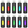 Aiibe 32GB Flash Drive 10 Pack 32GB USB Flash Drives Thumb Drive USB 2.0 Memory Stick Zip Drive USB Drives Bulk (32GB, 10 Pack, 5 Colors)